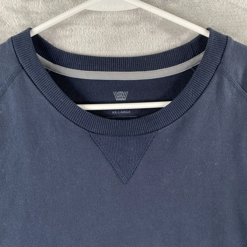 Mack Weldon Sweatshirt Mens XXL Crew Neck Pullover Sweater Blue Cotton Spandex
